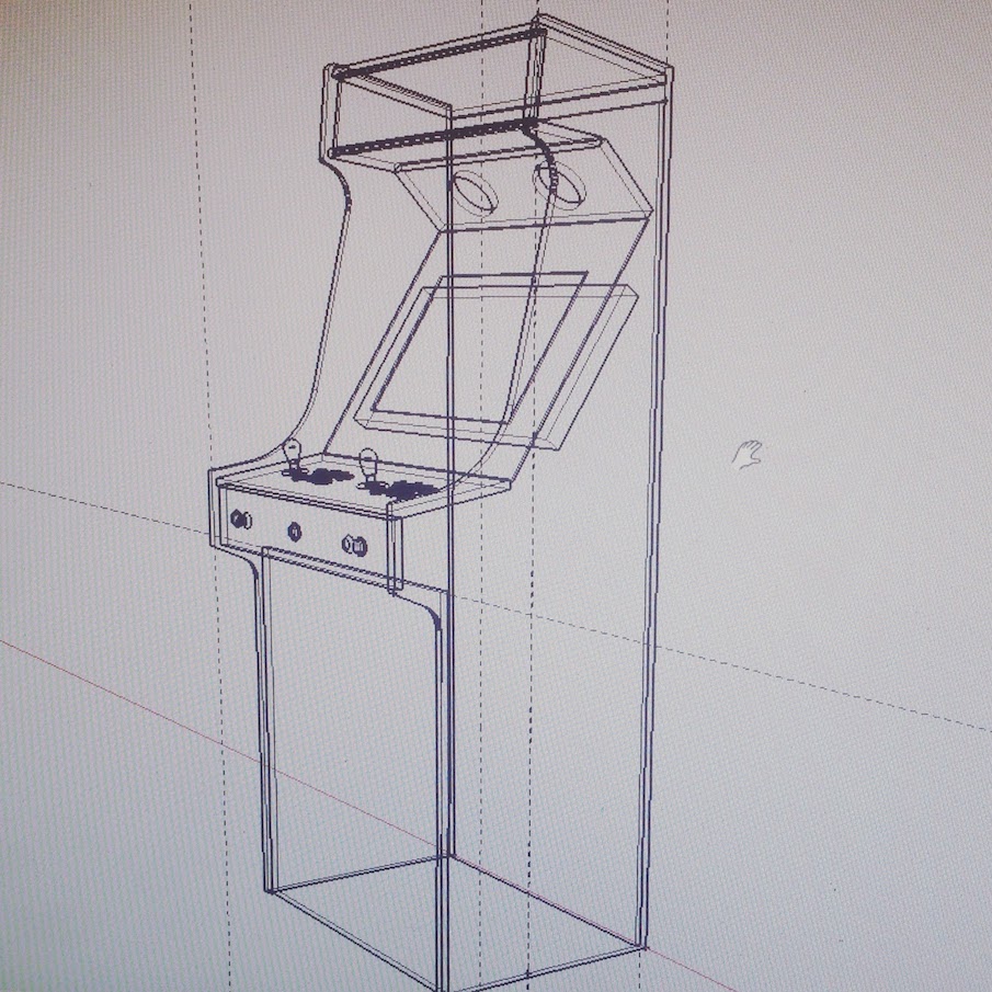 A 3D model of the arcade cabinet