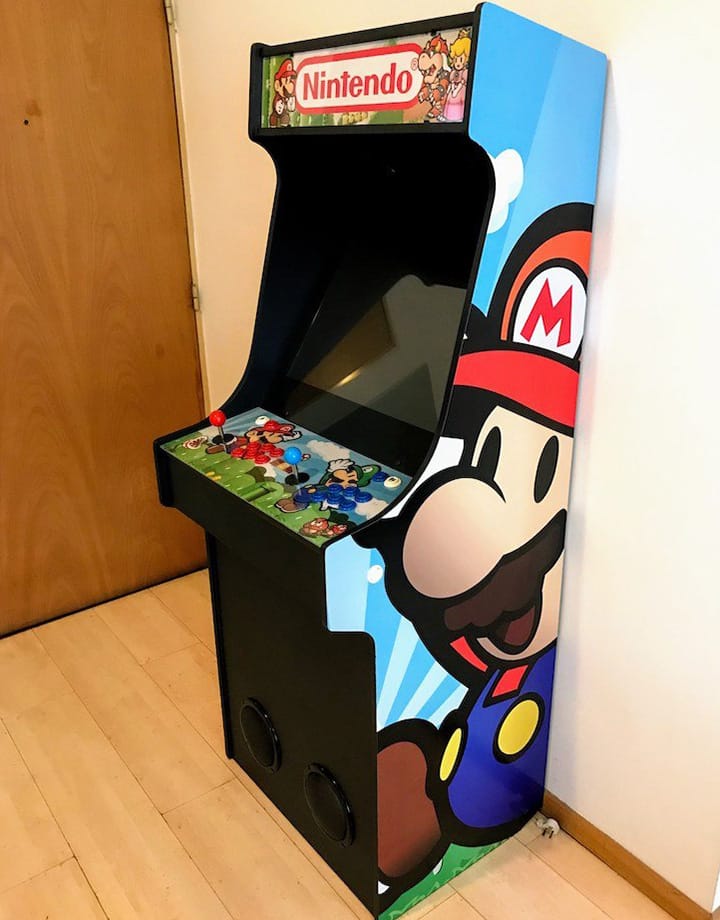The arcade machine from a front-right perspective