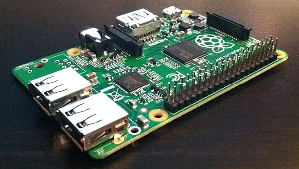 Diet Raspberry Pi with tall ports removed for a slimmer profile