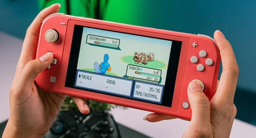 Pokemon Gameboy game running on a Nintendo Switch Lite