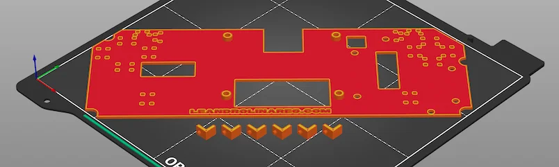 3D printed fake PCB prototype and battery brackets