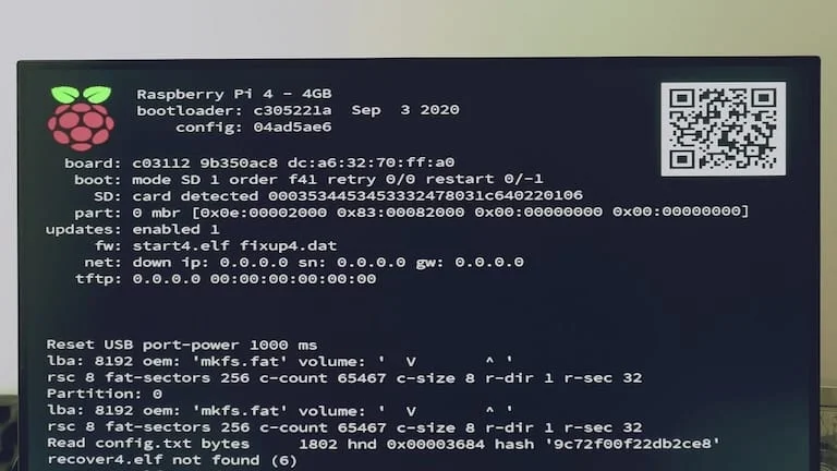 Raspberry Pi turned on and booting RetroPie