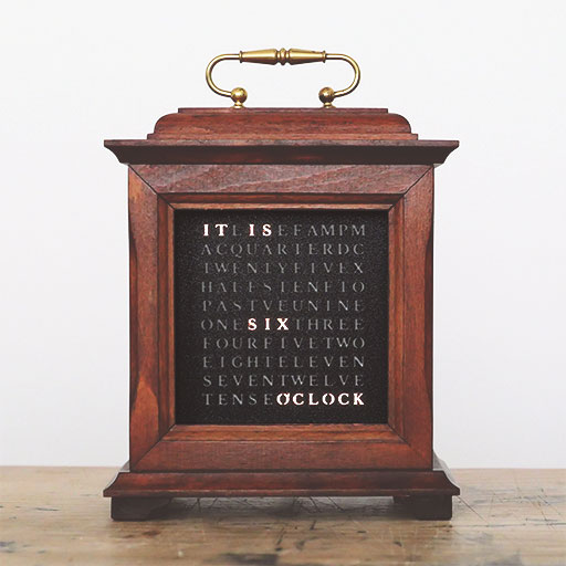 An old clock with words in it